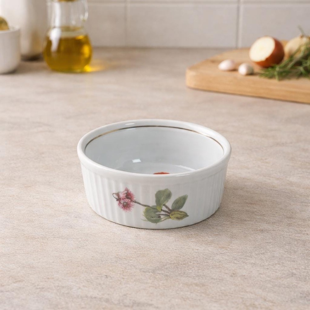 Louis Lourioux Ramekin Wild Flower Porcelain France Gold Trim